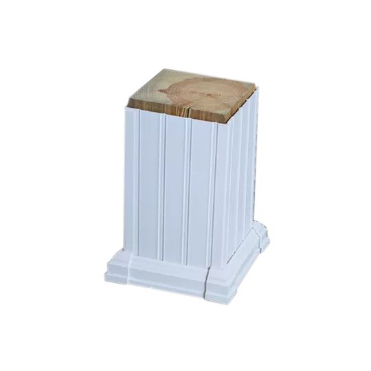 Color Guard Railing Systems 8" x 8" x 8-1/2' Fluted Vinyl Post Wrap