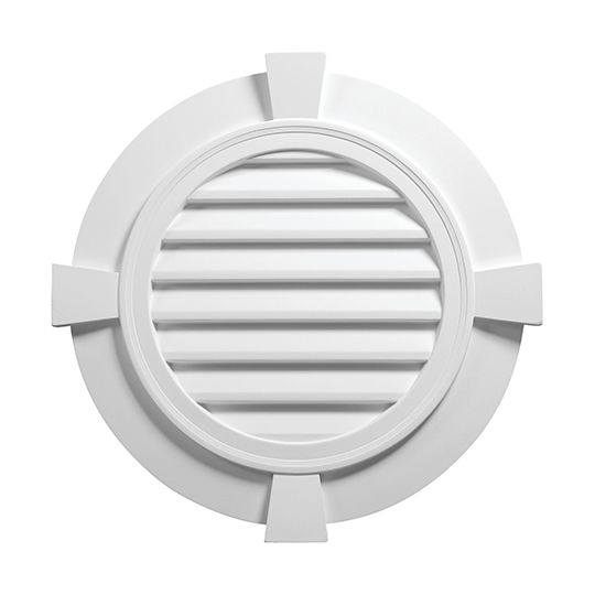 Fypon Molded Millwork 41" Dia. Functional Round Louver with Flat Trim and Flat Keystones