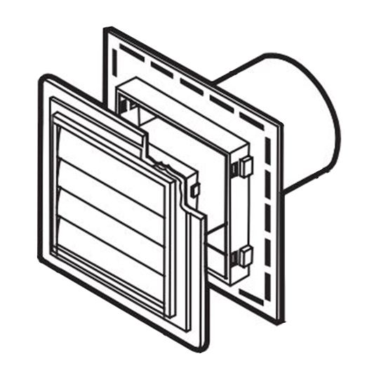 Variform By PlyGem 4" Louvered Exhaust Vent — VAREXVENT391