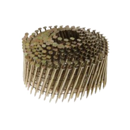 Grip-Rite 2-1/2" Ring Shank Hot-Dipped Galvanized 15° Wire Weld Coil Nails - Box of 4,800