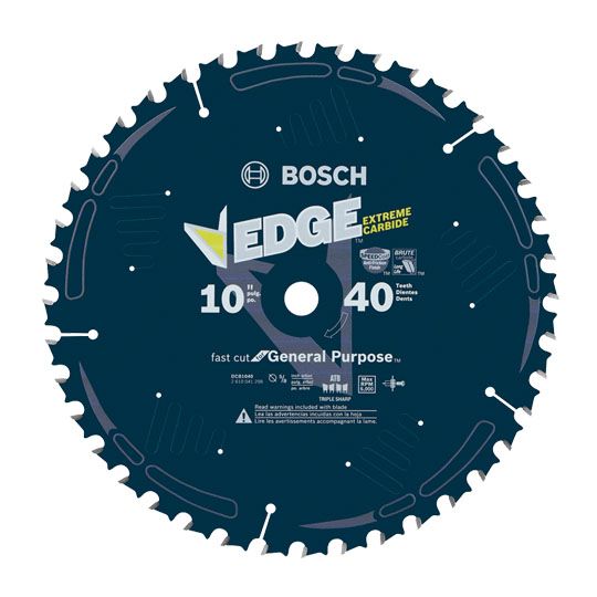 Bosch 10" 40 Tooth Edge Circular Saw Blade for General Purpose