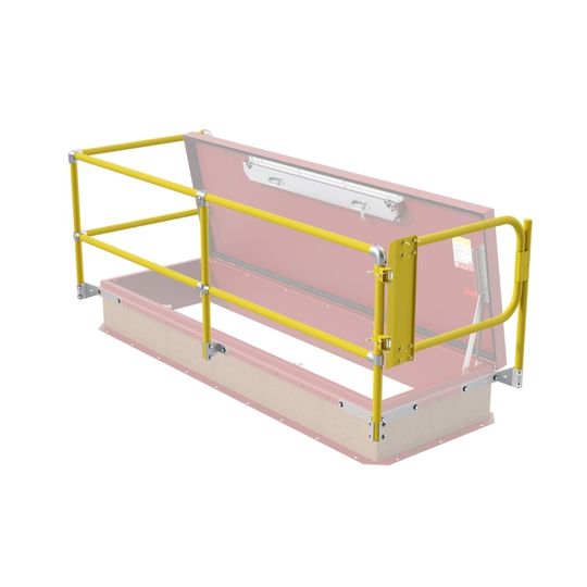 TRI-BUILT Aluminum Roof Hatch Safety Railing with Side Gate — Roof Hatches — TRITBSRCAY3096SG