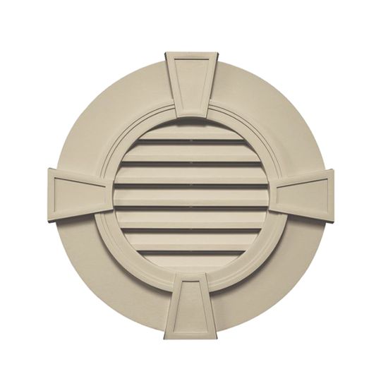 Mid-America Designer Series Round Gable Vent with Keystones — MABGVRDKE30011