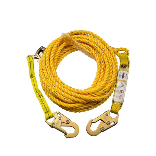 Guardian Fall Protection 25' Poly Steel Rope Vertical Lifeline Assembly