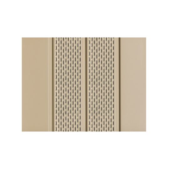 Quality Edge .019" x 16" x 12' TruLine HP-Series Center Vent Aluminum Soffit — QED16SCV414