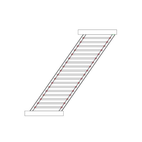 Phoenix Manufacturing 2-3/4" x 8' x 36" Liberty Stair Rail Kit with 14 Balusters