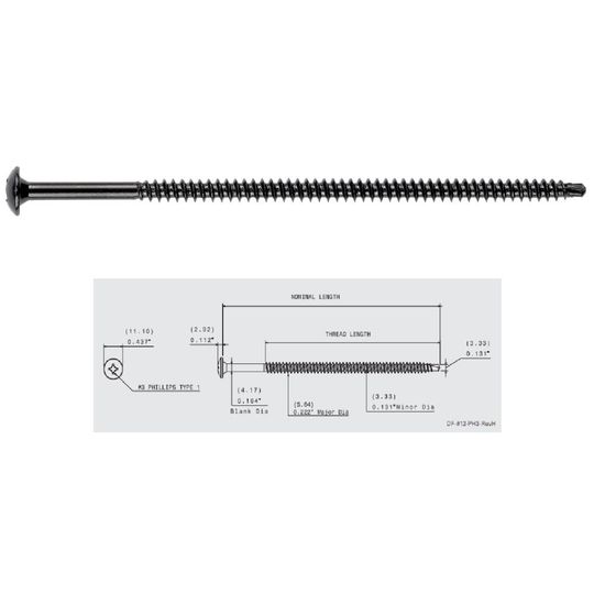 SFS Intec #12 Dekfast Self-Drill Screw, Phillips #3, Truss Head — SFSDF81M