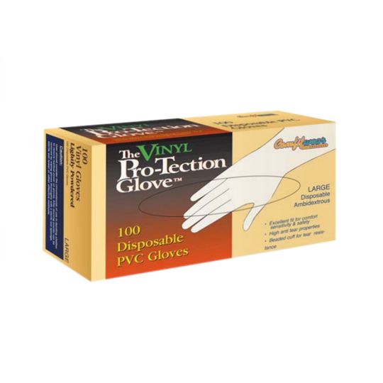 Hygrade Sheer Seamless Disposable Powder Gloves - Size Large - Box of 100