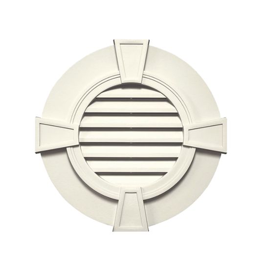 Mid-America Designer Series Round Gable Vent with Keystones — MABGVRDKE30034
