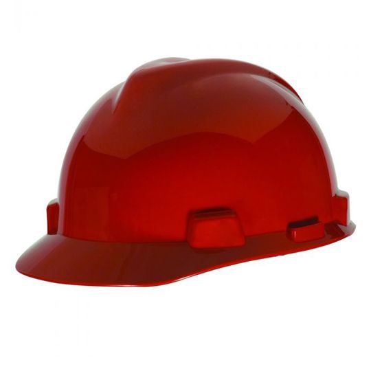 MSA Safety V-Gard Ratchet Slotted Hard Hat with Fas-Trac Iii Suspension — ORG7533987