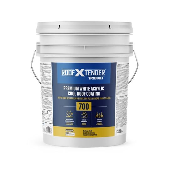 TRI-BUILT Roof X Tender 700 Premium Acrylic Cool Roof Coating — Adhesives, Caulks & Sealants — TRIRX700PAC55G