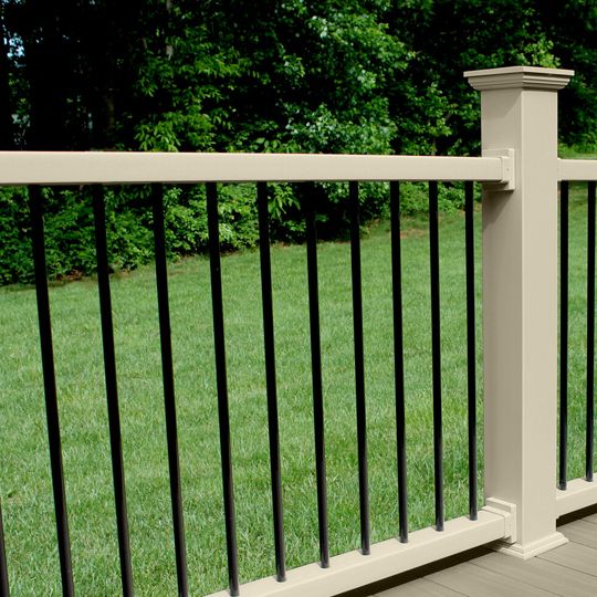 Color Guard Railing Systems 36" x 8' Tuscany Vinyl Straight Rail — COGT368TRK