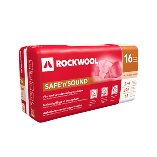 Rockwool 3" x 15-1/4" x 47" Safe'n'Sound - 59.73 Sq. Ft. Bag