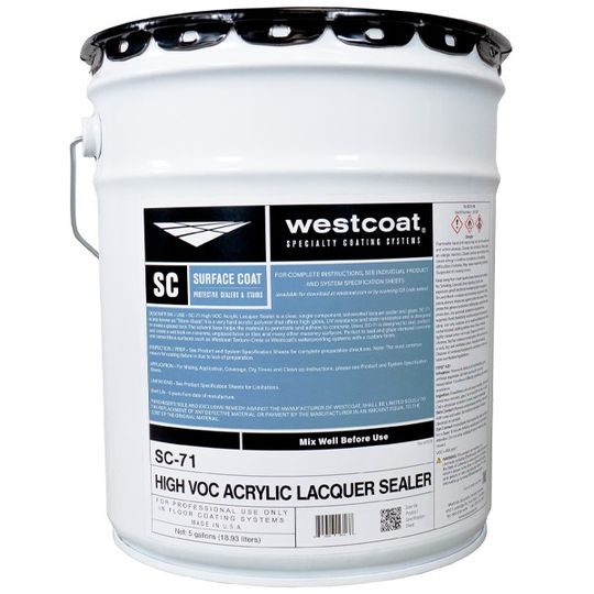 Westcoat SC-71 High Voc Acrylic Lacquer Sealer - 5 Gallon Pail
