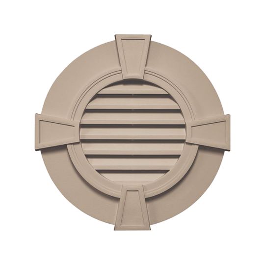Mid-America Designer Series Round Gable Vent with Keystones — MABGVRDKE30023