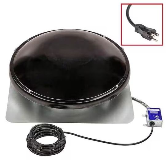 GAF Master Flow Ez Cool Plug‑in Power Attic Vent - Roof Mount — Ventilation and Drainage — GAFAVCP1050WW