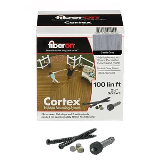 Fiberon Cortex Hidden Fasteners - 100 Lin. Ft. Box — FIDCHF100CSGRY