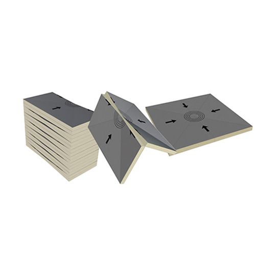 Hunter Panels Q (.5" - 2.5") Tapered Hinged Target (Drain) Sump Coated Glass Facer Grade-III (25 psi) Polyiso Insulation