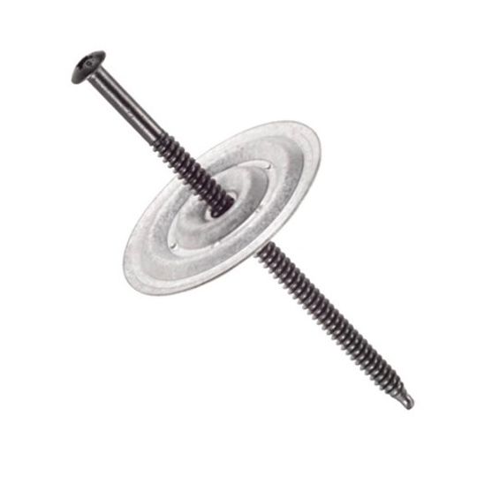 GAF #14 Drill-Tec Heavy Duty Asap 2S Assembled Screws and 2" Steel Barbed Plates — GAFASHD05