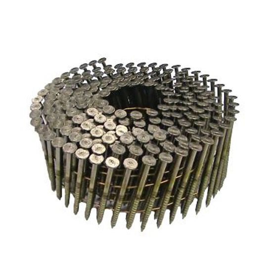National Nail 2-3/8" x .113 Pro-Fit 15° Round Head Wire Coil Collated Nails, Smooth Shank, Brite Coating - Carton of 3,000