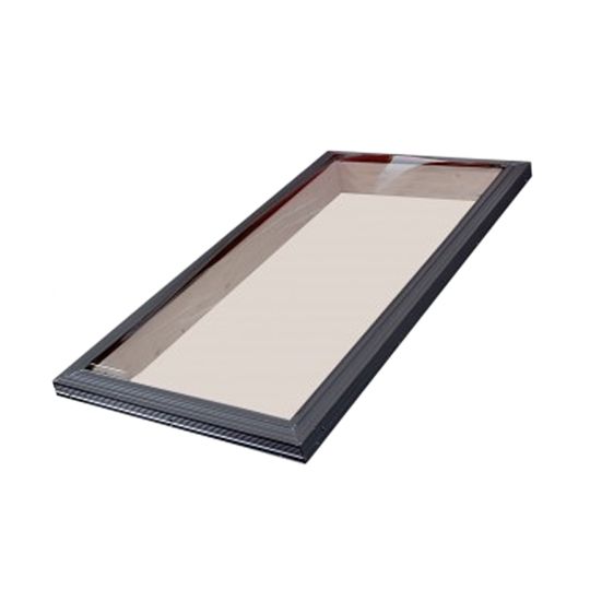Sun-Tek 30.5" x 30.5" Curb Mount Aluminum Clear Poly Double Dome Skylight with Bronze Frame