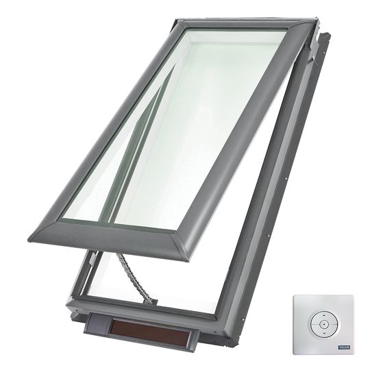 Velux Solar Powered "Fresh Air" Deck-Mounted Skylight with Aluminum Cladding & Laminated Low-E3 Glass — VELVSSM060004