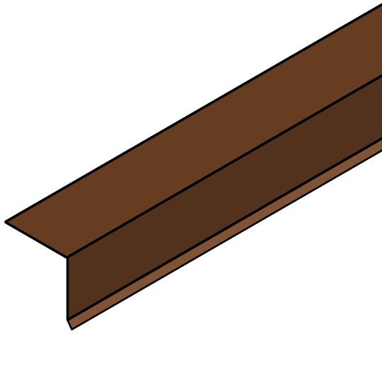 Unified Steel 2" x 2" x 120" Drip Edge — Flashings — BOR92470BRN