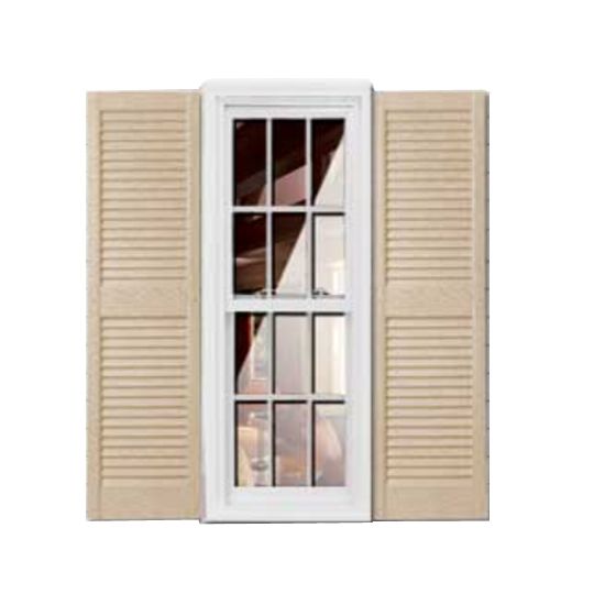 Girardin Moulding Straight Top Louver Style Shutters — GIRSTLV14X47AL