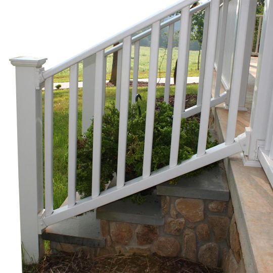 Color Guard Railing Systems 36" x 8' Classic Vinyl Stair Rail — COGW368CSRKH