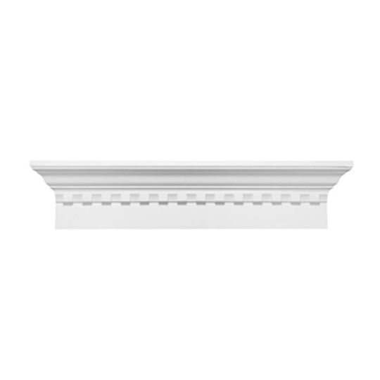 Fypon Molded Millwork 9" x 36" Window Crosshead with Dentil