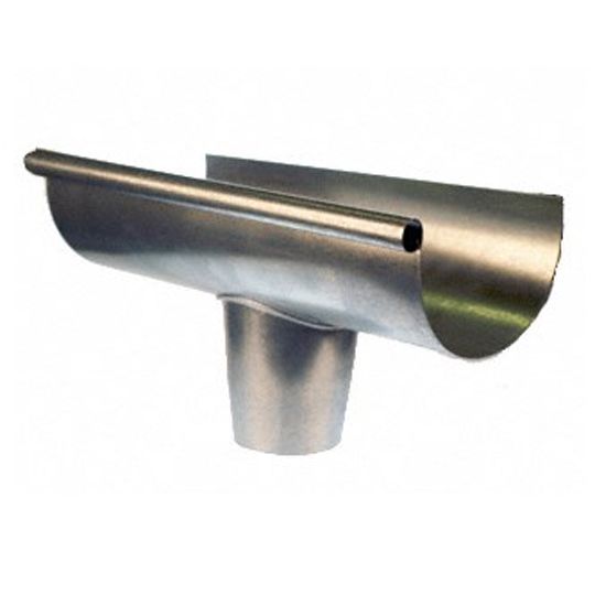 Berger Building Products 26 Gauge 5" x 3" Half Round Galvanized Steel End Piece