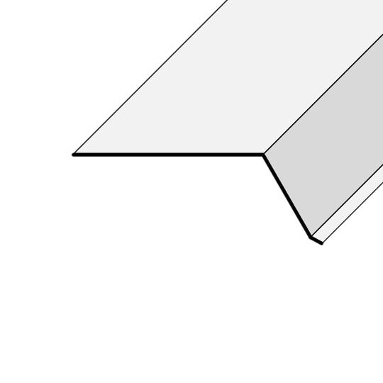 Flamco 26 Gauge x 5 x 2 120° Gutter Apron with Kick — Flashings — FLCGA26BG5020120