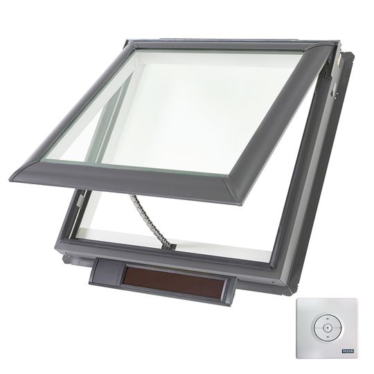 Velux Solar Powered "Fresh Air" Deck-Mounted Skylight with Aluminum Cladding & Laminated Low-E3 Glass — VELVSSS060004