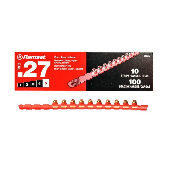 Grabber Construction Products .27 Caliber Ramset Strip Loads - Red - Pack of 100