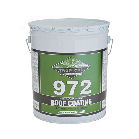 Tropical Roofing Products 972 Sebs Elastomeric Roof Coating - 5 Gallon Pail — Adhesives, Caulks & Sealants — TRO972SECW5