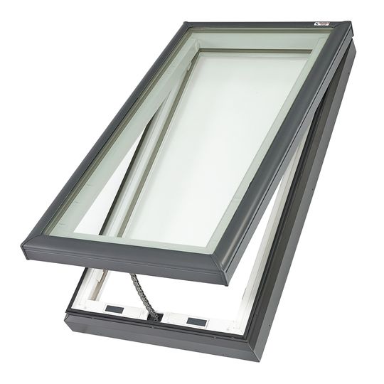 Velux Manual "Fresh Air" Curb-Mounted Skylight with Aluminum Cladding & Laminated Low-E3 Glass — WSULPDK616WGTRMD