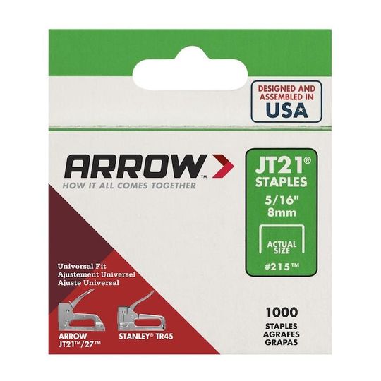 Arrow Fastener 5/16" JT21 Staple 215 - Box of 1,000