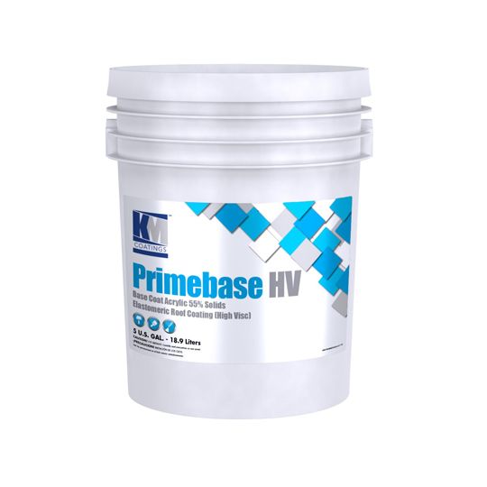 KM Coatings Primebase Hv Acrylic Elastomeric Roof Coating - 5 Gallon Pail — Adhesives, Caulks & Sealants — KMMPV2027