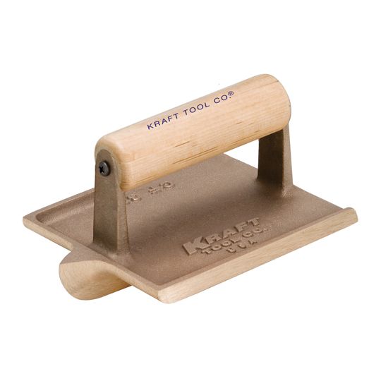 Kraft Tool 4-1/2" x 6" Narrow Bit Bronze Groover with Wood Handle - 1/4" Radius and 3/4" D