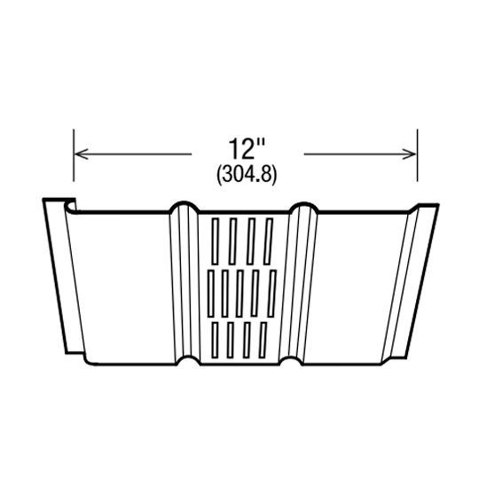 Gentek 12" Hi-Tensile T-4 Center Vented Aluminum Soffit — GTKHTT4CVSSMBK