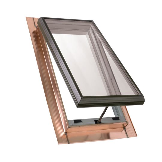 Velux Thermo-Lit Manual Venting Pan-Flashed Skylight with Copper Cladding & Tempered Low-E2 Glass — VELQVT4530V