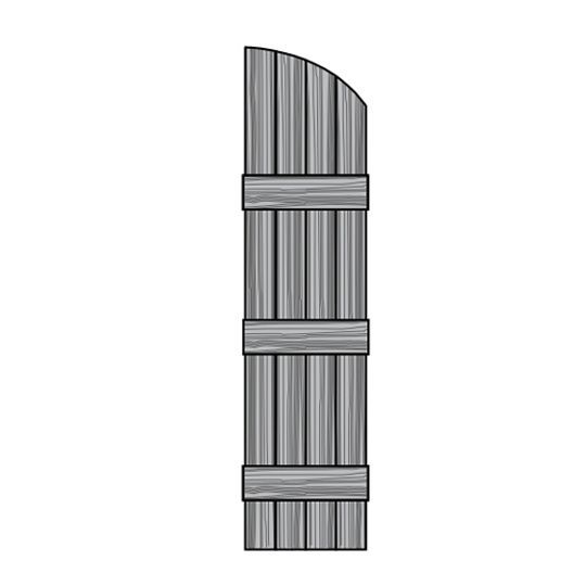 Mastic 14" x 77" Arch Top Board & Batten Shutter — ACOBBARCH7759