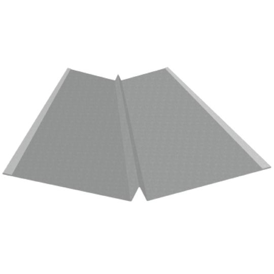 TRI-BUILT 26 Gauge x 18" Hemmed Galvanized Pre-Formed W-Valley — Flashings — TRISEVP18H26GGMF