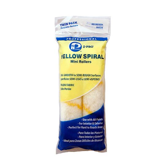 Premier Paint Roller 6-1/4" Yellow-Spiral Mini-Roller