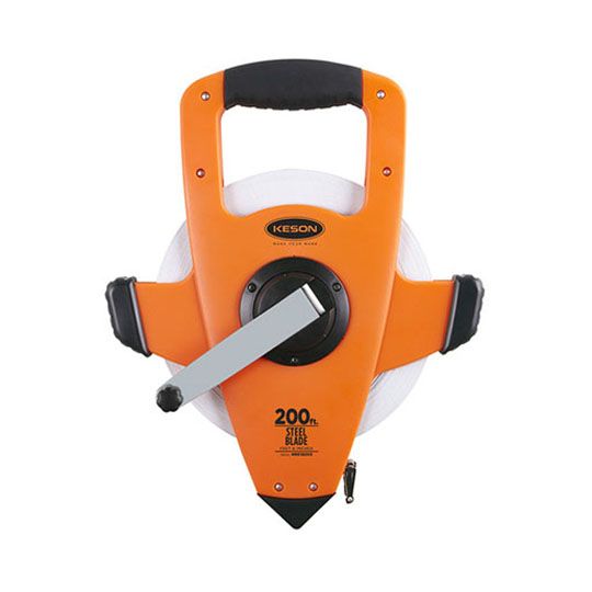 Keson 200' Nrs Series Tape Measure - Nylon-Reinforced Steel Blade, 3X High-Speed Rewind
