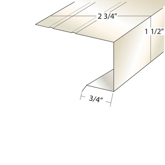 Quality Aluminum Products 1-1/2" x 10' Style "C" Rake Edge