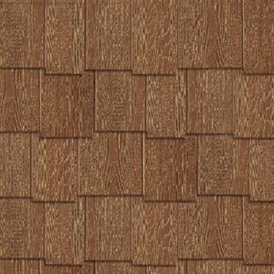Wausau Supply 3/8" x 12" x 4' Diamond Kote Cedar RigidShake Staggered Edge Shake Siding