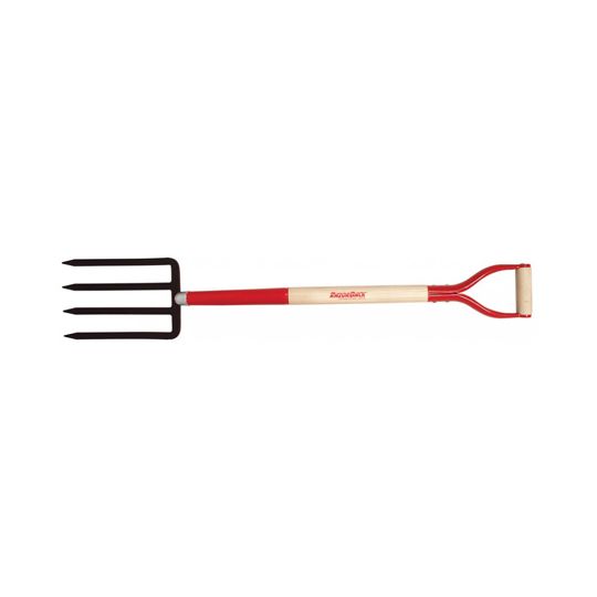 Ames 4-Tine Steel Spading Fork with Wood Handle and D-Grip