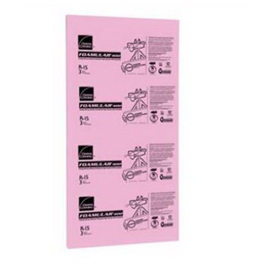 Owens Corning 1-1/2" x 4' x 8' Foamular 600 High Compressive Strength Extruded Polystyrene (XPS) Rigid Foam Insulation - Square Edge (Se)