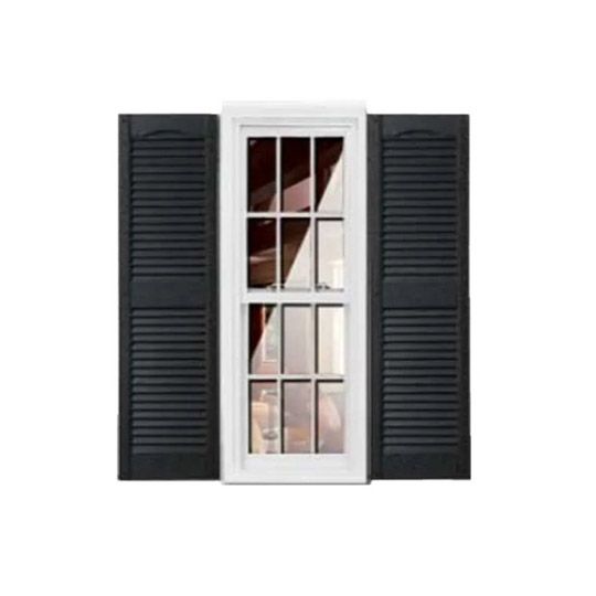 Girardin Moulding Cathedral Top Louver Shutters — GIRCTLV14X57BK